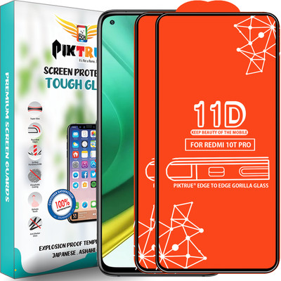 PikTrue Edge To Edge Tempered Glass for Mi 10T Pro(Pack of 2)