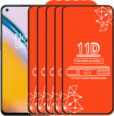 Roxel Edge To Edge Tempered Glass for Oneplus Nord 2(Pack of 5)