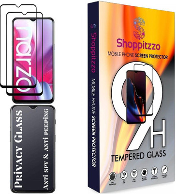 Shoppitzzo Edge To Edge Tempered Glass for realme Narzo 50a, realme Narzo 50i,Narzo 30a/*Privacy-Anti Spy*Tempered Glass/Full Screen Coverage-Edge to Edge/9H(Pack of 2)