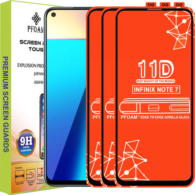 PFOAM Edge To Edge Tempered Glass for INFINIX NOTE 7(Pack of 3)