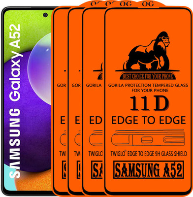 TWIGLO Edge To Edge Tempered Glass for SAMSUNG A52(Pack of 4)