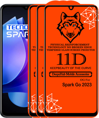 DeepzHub Edge To Edge Tempered Glass for Tecno Spark Go 2023(Pack of 3)