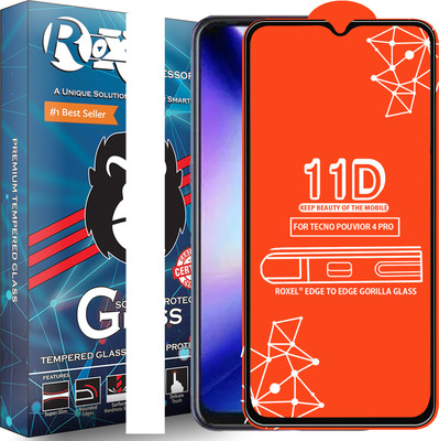 Roxel Edge To Edge Tempered Glass for Tecno Pouvior 4 Pro(Pack of 1)