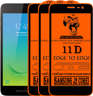 CYOR Edge To Edge Tempered Glass for SAMSUNG J2 CORE(Pack of 3)