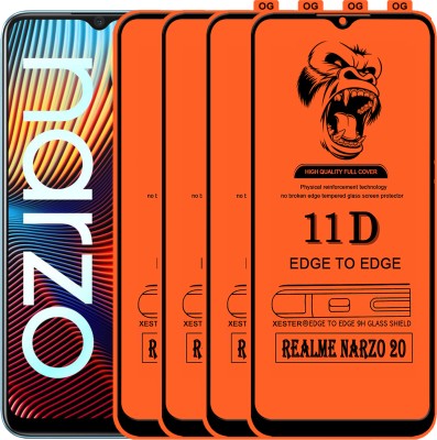 PFOAM Edge To Edge Tempered Glass for REALME NARZO 20(Pack of 4)