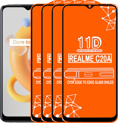 CYOR Edge To Edge Tempered Glass for REALME C20A(Pack of 4)