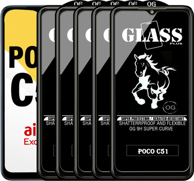 PFOAM Edge To Edge Tempered Glass for POCO C51(Pack of 5)