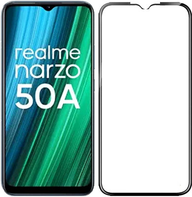 O2MG Edge To Edge Tempered Glass for realme Narzo 50A(Pack of 1)