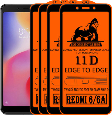 TWIGLO Edge To Edge Tempered Glass for Mi Redmi 6(Pack of 4)