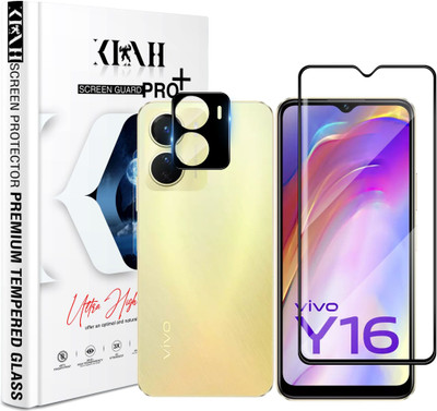 KLAH Edge To Edge Tempered Glass for Vivo Y16, With Camera Lens Protector(Pack of 1)