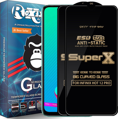 Roxel Edge To Edge Tempered Glass for INFINIX HOT 12 PRO(Pack of 2)
