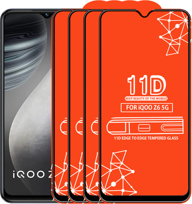 Roxel Edge To Edge Tempered Glass for Iqoo Z6 5G(Pack of 4)