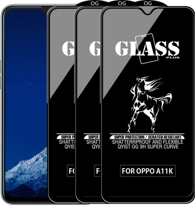 Qyist Edge To Edge Tempered Glass for OPPO A11K(Pack of 3)