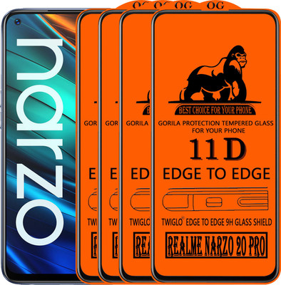 TWIGLO Edge To Edge Tempered Glass for REALME NARZO 20 PRO(Pack of 4)