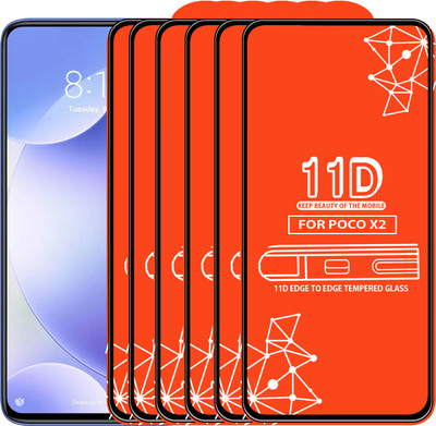 Qyist Edge To Edge Tempered Glass for Poco X2(Pack of 6)