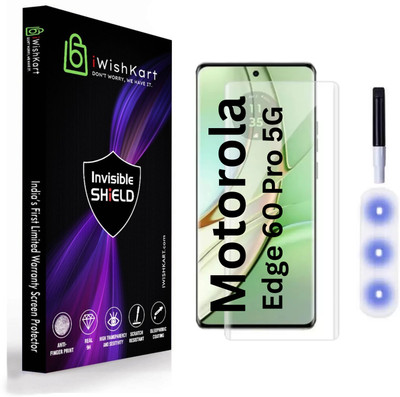 iWishKart Edge To Edge Screen Guard for MOTOROLA Edge 60 Pro 5G, MOTOROLA Edge 60 Pro, MOTO edge 60 pro / 60pro, UV Premium Military grade Edge to Edge Premium gorilla temper black glass screenguard with UV Kit ( UV light, Glue, Wet & Dry Wipes ) [With Warranty] mobile ka gilas cover(Pack of 1)