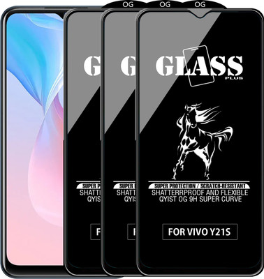Qyist Edge To Edge Tempered Glass for VIVO Y21S(Pack of 3)