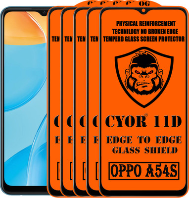 CYOR Edge To Edge Tempered Glass for OPPO A54S(Pack of 5)