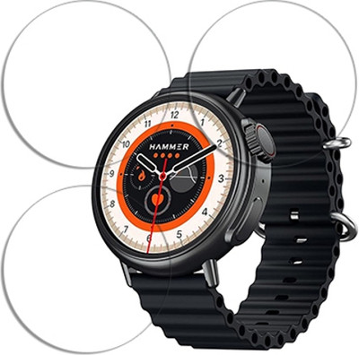SOMTONE Edge To Edge Tempered Glass for HAMMER Active 3.0 1.39 inch SMARTWATCH SCREEN GUARD(Pack of 3)