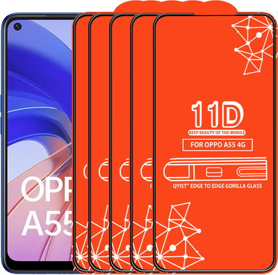 Qyist Edge To Edge Tempered Glass for Oppo A55 4G(Pack of 5)