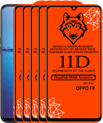 DeepzHub Edge To Edge Tempered Glass for Oppo F9(Pack of 5)