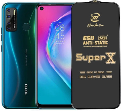 NEWSHAH Edge To Edge Tempered Glass for Tecno Spark 5, ESD Original, Anti Static, Big Curve, Dust Proof Tempered Glass(Pack of 1)