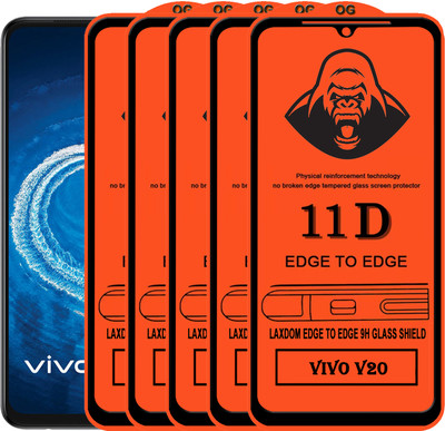 Laxdom Edge To Edge Tempered Glass for VIVO V20(Pack of 5)