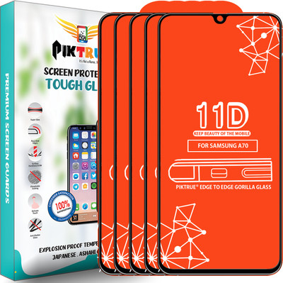 PikTrue Edge To Edge Tempered Glass for Samsung Galaxy A70(Pack of 5)