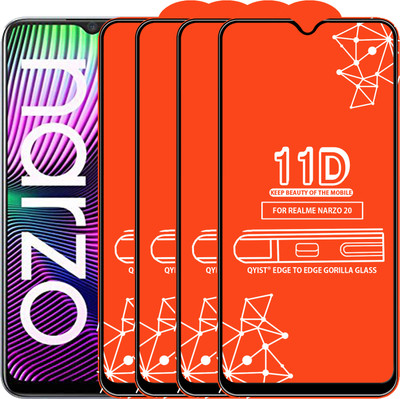 Qyist Edge To Edge Tempered Glass for Realme Narzo 20(Pack of 4)