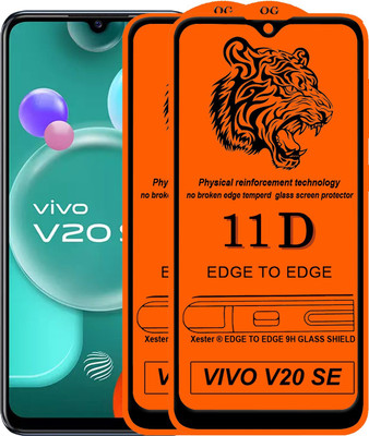 Xester Edge To Edge Tempered Glass for VIVO V20 SE(Pack of 2)