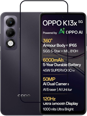 Bodoma Edge To Edge Tempered Glass for Oppo K13X 5G(Pack of 1)