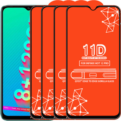 Qyist Edge To Edge Tempered Glass for Infinix Hot 12 Pro(Pack of 4)