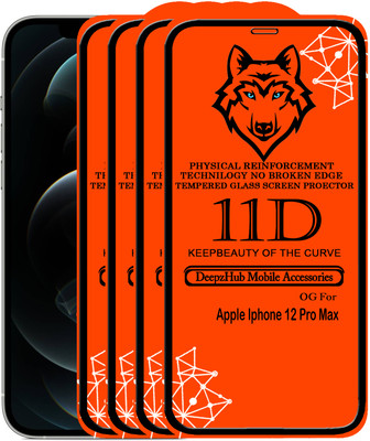 DeepzHub Edge To Edge Tempered Glass for iPhone 12 Pro Max(Pack of 4)