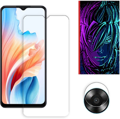 ARBAN Edge To Edge Tempered Glass for Oppo A17k 4G Tempered Glass Screen Protector | Anti-Scratch | Edge to Edge Full Coverage | 9H Hardness (1 FRONT SCREEN GUARD + 1 CAMERA LENS PROTECTOR + 1 FREE BACK EMBOSSED SKIN002)(Pack of 1)