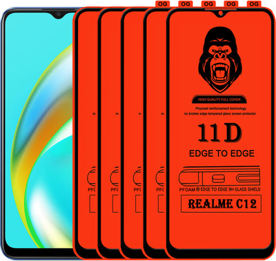 Rofix star Edge To Edge Tempered Glass for REALME C12(Pack of 5)
