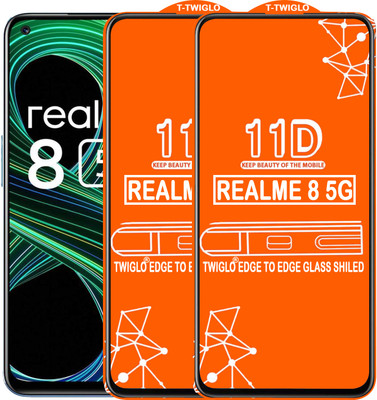 TWIGLO Edge To Edge Tempered Glass for REALME 8 5G(Pack of 2)