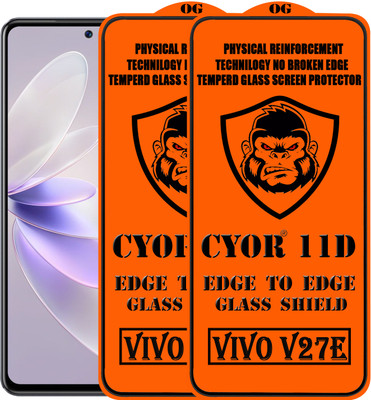 CYOR Edge To Edge Tempered Glass for VIVO V27E(Pack of 2)