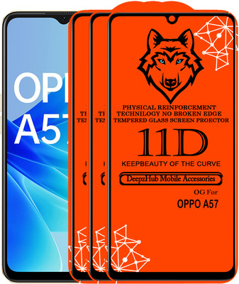 DeepzHub Edge To Edge Tempered Glass for OPPO A57 2022(Pack of 3)