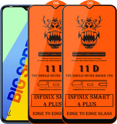 Forego Edge To Edge Tempered Glass for Infinix Smart 4 Plus(Pack of 2)