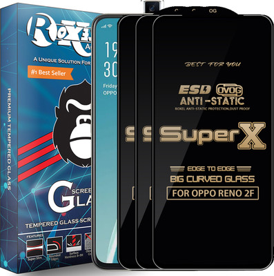 Roxel Edge To Edge Tempered Glass for Oppo Reno2 F(Pack of 3)