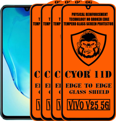 CYOR Edge To Edge Tempered Glass for VIVO V25 5G(Pack of 4)