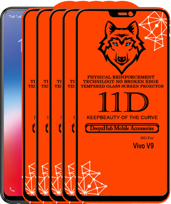 DeepzHub Edge To Edge Tempered Glass for Vivo V9(Pack of 5)
