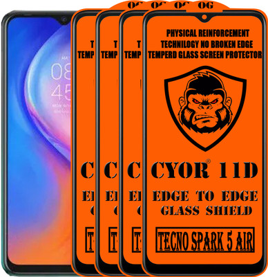 CYOR Edge To Edge Tempered Glass for TECNO SPARK 5 AIR(Pack of 4)