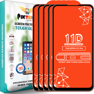 PikTrue Edge To Edge Tempered Glass for Oppo F21 Pro(Pack of 5)