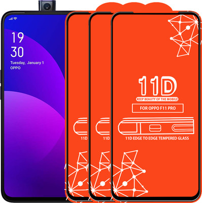 Qyist Edge To Edge Tempered Glass for Oppo F11 Pro(Pack of 3)