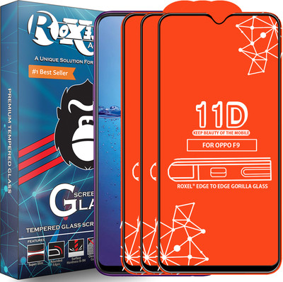 Roxel Edge To Edge Tempered Glass for Oppo F9(Pack of 3)