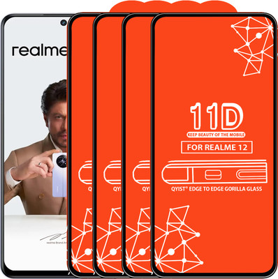 Qyist Edge To Edge Tempered Glass for Realme 12(Pack of 4)