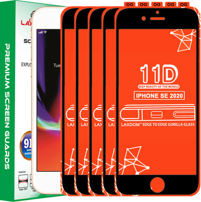 Laxdom Edge To Edge Tempered Glass for APPLE IPHONE SE 2020(Pack of 5)