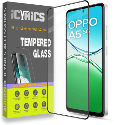 ICYNICS Edge To Edge Tempered Glass for Oppo A5 5G, Anti-Fingerprint, Waterproof, Oil-resistant, Bubble-Free, Anti-Static, Scratch Resistant Full Coverage with Wooden box to ensure safety(Pack of 1)