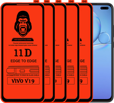 Laxdom Edge To Edge Tempered Glass for VIVO V19(Pack of 5)